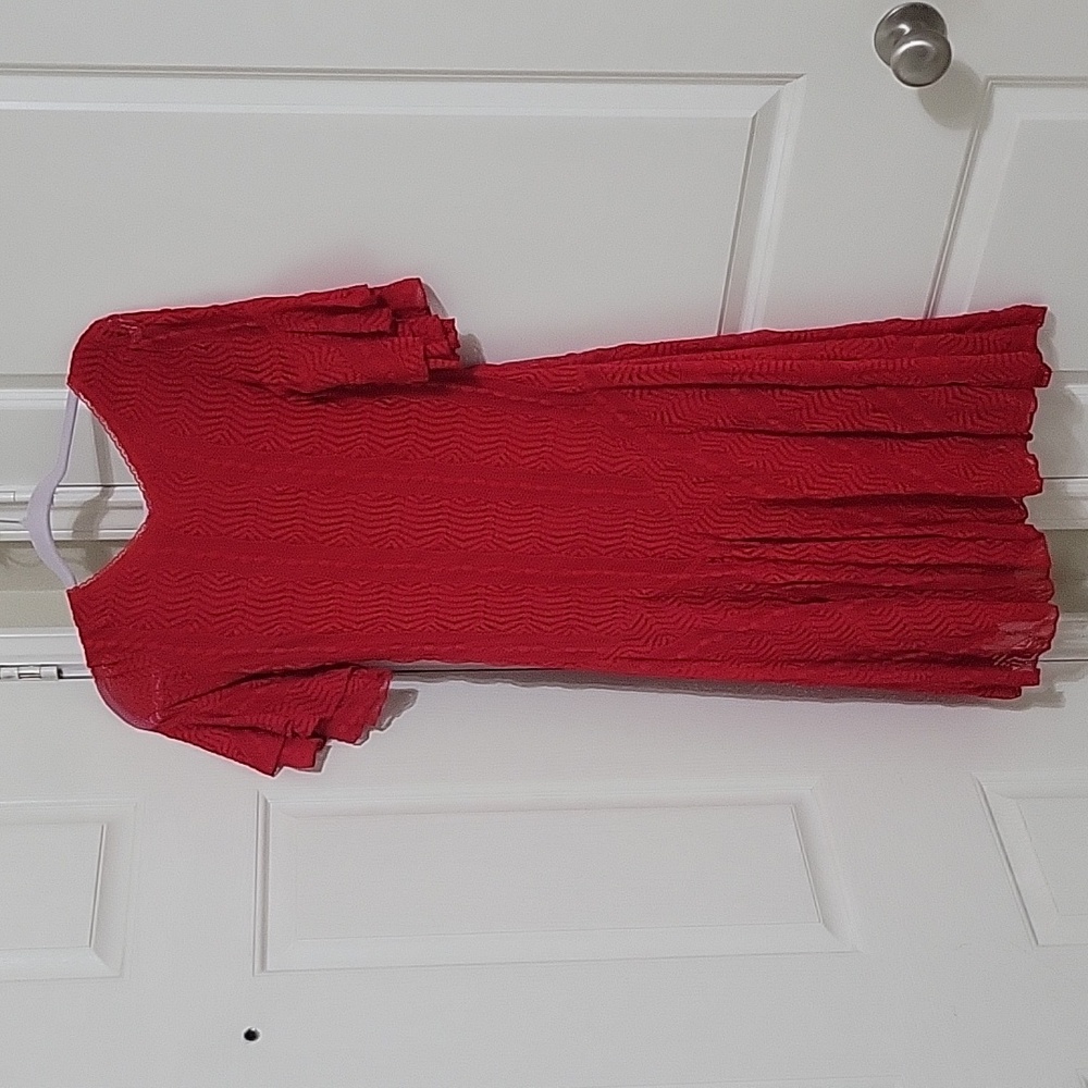 Rabbit Rabbit Rabbit Design Short Sleeve Lace Fit + Flare Dress - Picture 6 of 6